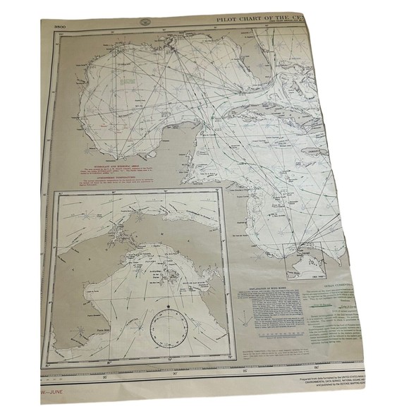 Atlas of Pilot Charts Central American Waters South Atlantic Ocean VTG Navy Maps - Picture 15 of 16